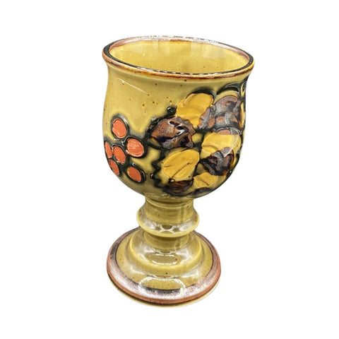 Set of 5-Goblet Wine Water Mid Century Modern Handcrafted Otagiri Grape Vine JAPAN