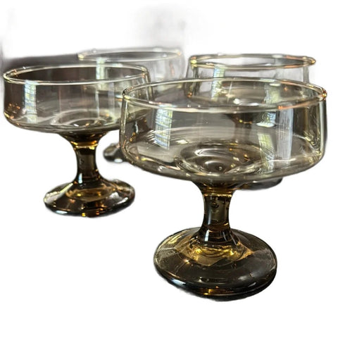 Tawny Smoky Champagne/Tall Sherbet Glasses - Set of 4