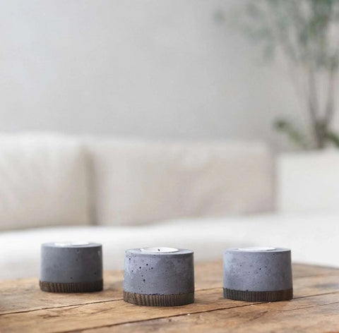 Concrete Tea Lights - 3 Pack