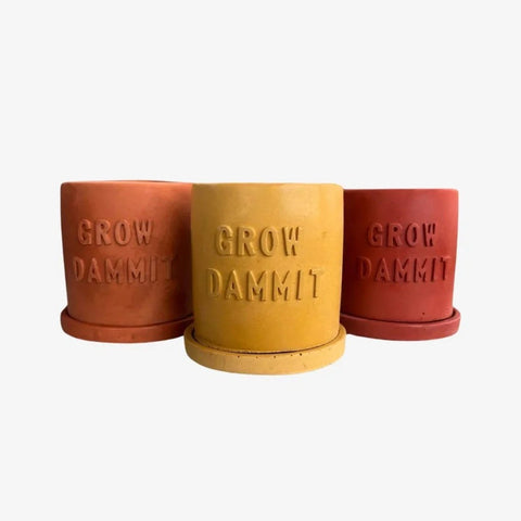 Grow Dammit Concrete Planter Planters