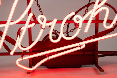 Vintage Stroh's Beer Logo Neon Light
