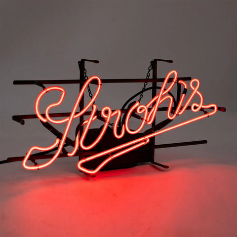 Vintage Stroh's Beer Logo Neon Light