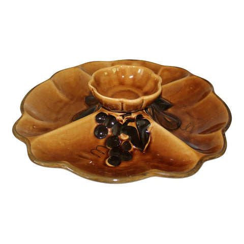 Vintage Chip And Dip Appetizer Two Piece Pottery Set