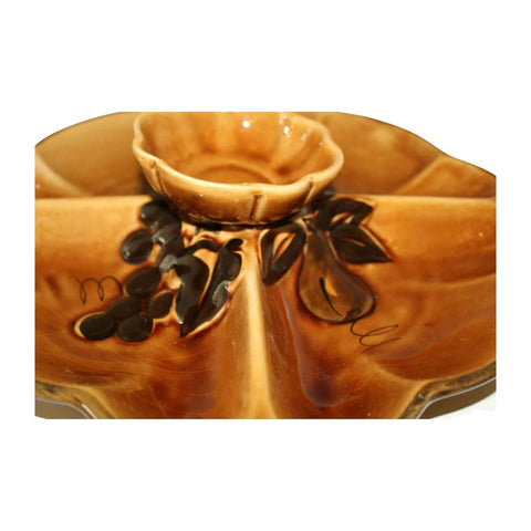 Vintage Chip And Dip Appetizer Two Piece Pottery Set