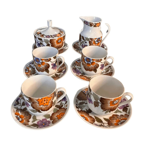 Vintage 1970'2 Guillen Tea Set 13 Pieces Tea Set