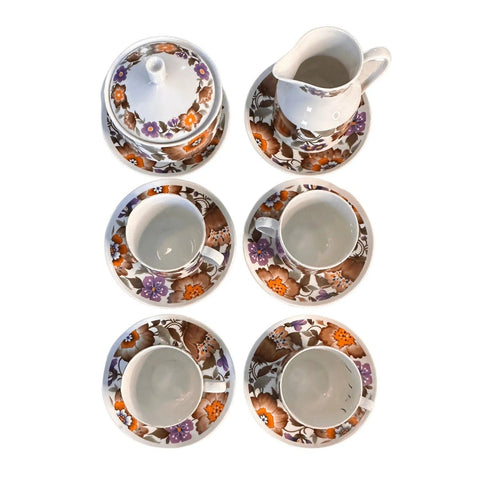 Vintage 1970'2 Guillen Tea Set 13 Pieces Tea Set