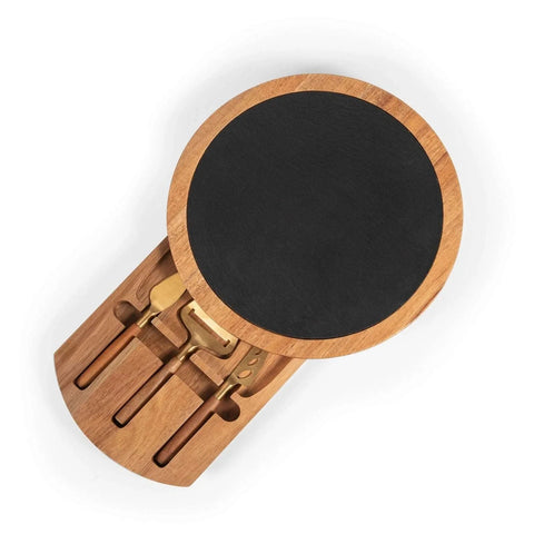 Acacia and Slate Serving Board with Cheese Tools - nikal + dust
