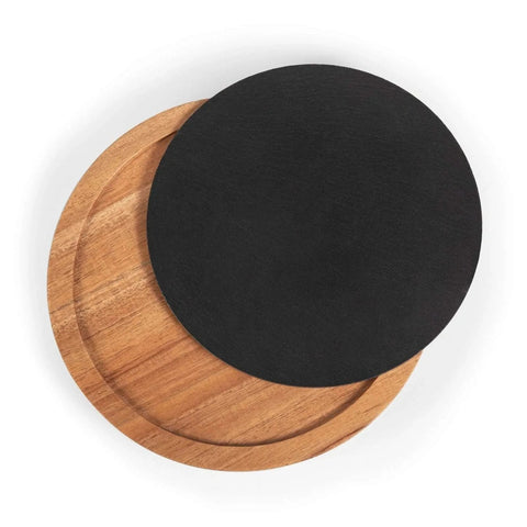 Acacia and Slate Serving Board with Cheese Tools - nikal + dust