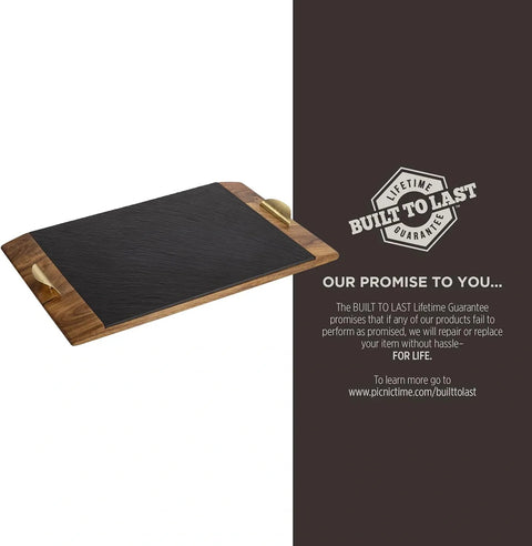 Acacia and Slate Serving Tray - nikal + dust