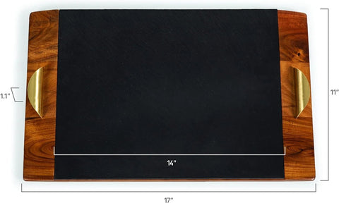 Acacia and Slate Serving Tray - nikal + dust