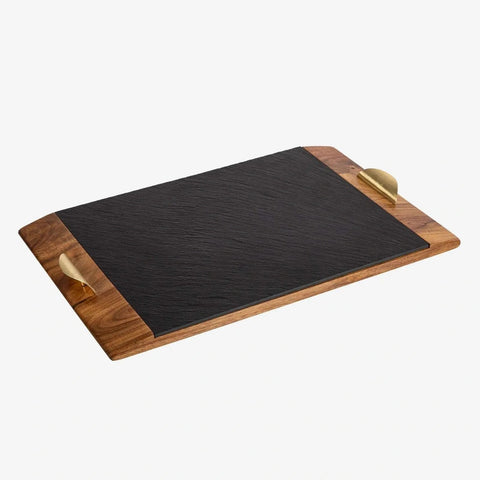 Acacia and Slate Serving Tray - nikal + dust