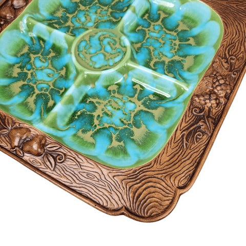 Mid-Century Treasure Craft Divided Serving Tray Serving Platters