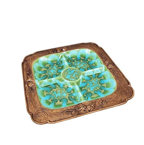 Mid-Century Treasure Craft Divided Serving Tray Serving Platters