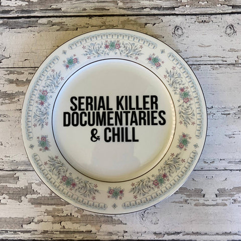 Vintage Upcycled Decorative Plates, Serial Killers Decorative Accents