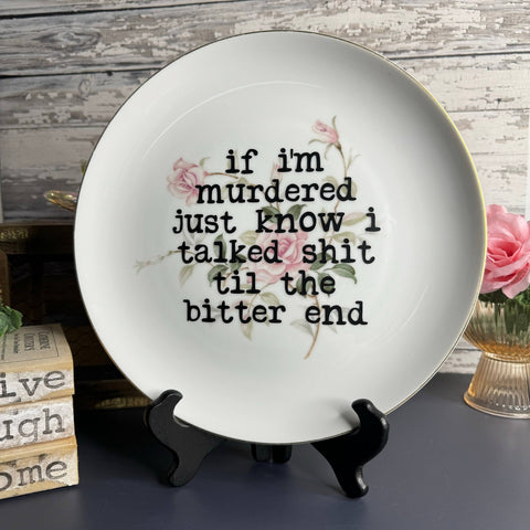 Upcycled Decorative Plates, If I'm Murdered True Crime #119 Decorative Accents