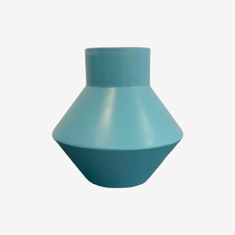 Astro Metal Vessel-10" Light Blue Vases
