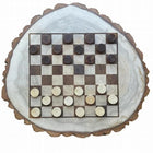 Wood Slice Chess/Checkers Board Game Games