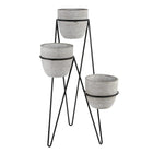 26" Tall 3-TIER Lava Cement Pots - nikal + dust