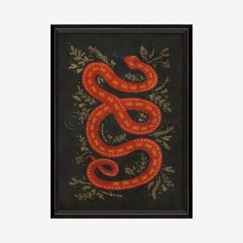 The Protector Snake on Black Framed/Glass Wall Hanging