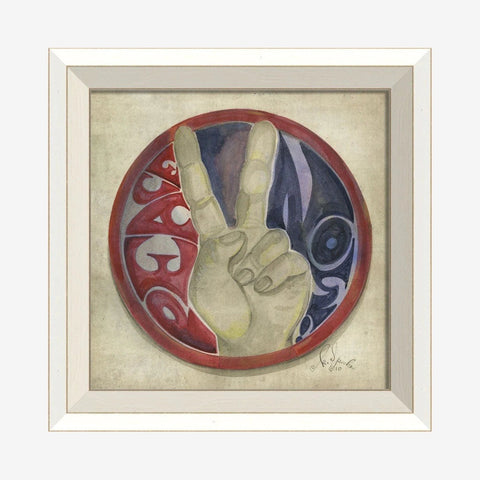 Peace Hand Framed/Glass Wall Hanging
