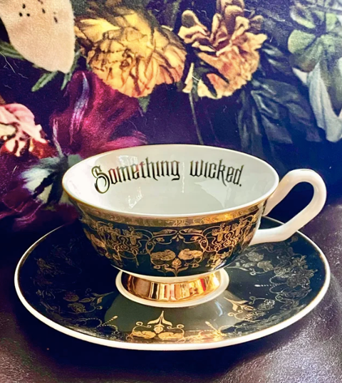 Something Wicked Cup and Saucer | Black Nouveau Collection