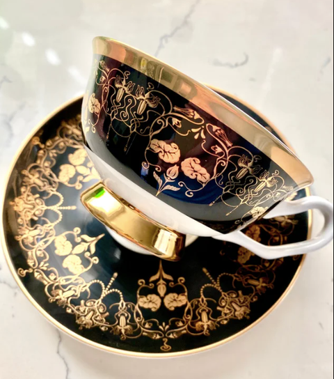 Something Wicked Cup and Saucer | Black Nouveau Collection