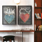 Ship Heart Framed/Glass Wall Hanging