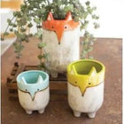 Ceramic Fox Planters - Set Of 3 Planters