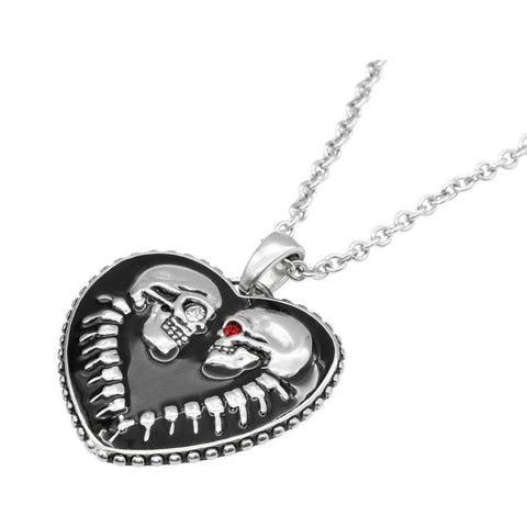 Bound For Eternity Skull Heart Necklace-Necklaces-nikal + dust