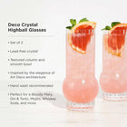 Deco Crystal Highball Glasses