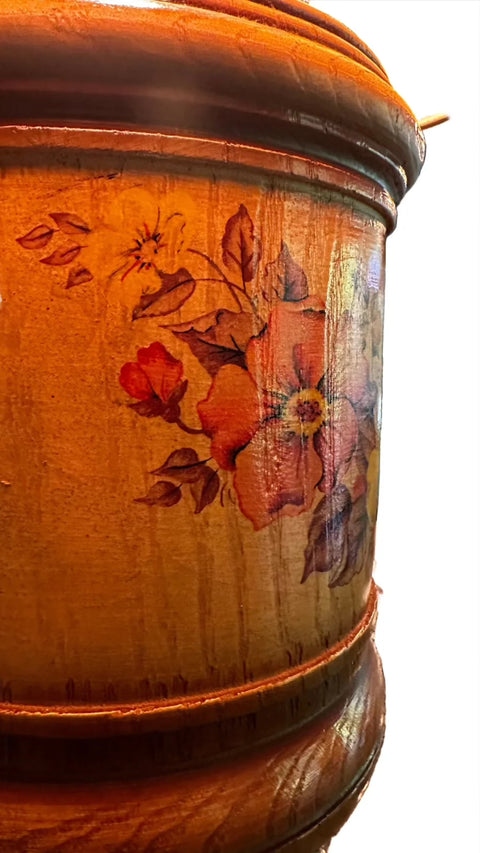 Mid-Century Modern Wood Flower - Table Lamp
