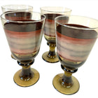 Libbey Sango Nova Brown Stemmed Glasses set of 4