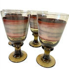 Libbey Sango Nova Brown Stemmed Glasses set of 4