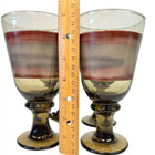 Libbey Sango Nova Brown Stemmed Glasses set of 4