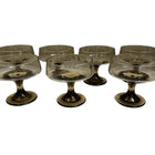 Mid Century Vintage Libbey Tawney Accent Smoke Brown Cocktail Glasses - Set Of 7