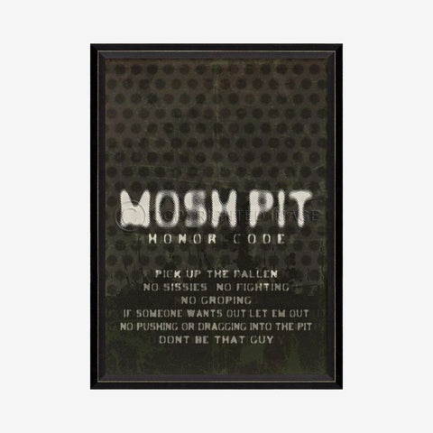 Mosh Pit Honor Code Framed/Glass Wall Hanging