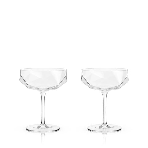 Faceted Crystal Coupes Drinkware