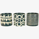 Ceramic Pattern Planters - Set Of 3 Planters