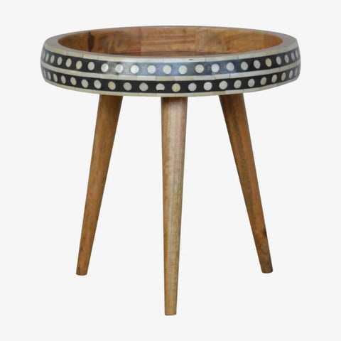 Small Patterned Scandinavian Style End Table-Accent Tables-nikal + dust