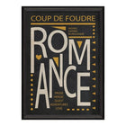 Romance Poster White on Black - Framed Under Glass Wall Hanging