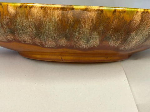 Vintage 1970s Brown Ceramic, Glaze Pottery Serving Bowl/Dish