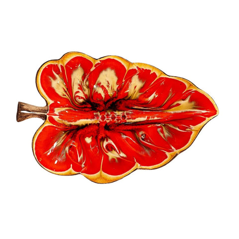 Vintage Treasure Craft Ashtray Orange Leaf