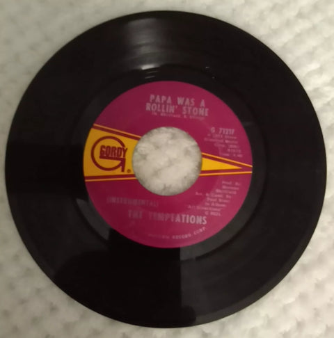 The Temptations 45 rpm vinyl record - Papa Was A Rolling Stone (Vocal + Instrumental)